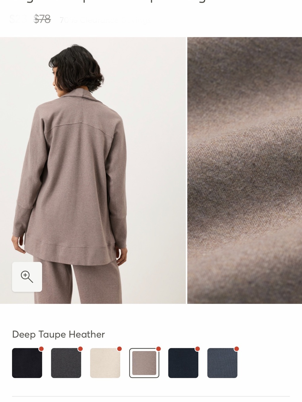 MWT PACT Organic Deep Taupe Heather Open-Front Airplane Sweater Cardigan - Picture 2 of 4
